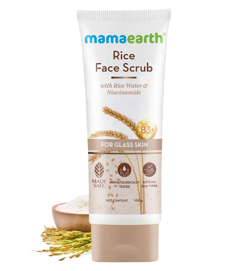 Mamaearth Rice Face Scrub with Rice Water & Niacinamide 100 g
