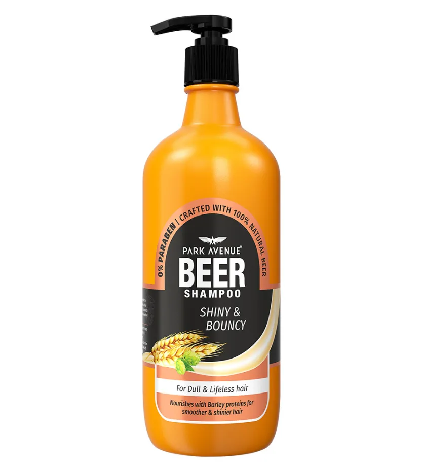 Park Avenue Beer Shampoo for Men | Shiny & Bouncy Hair | Enriched with Barley Proteins for Smooth & Healthy Hair 650 ml